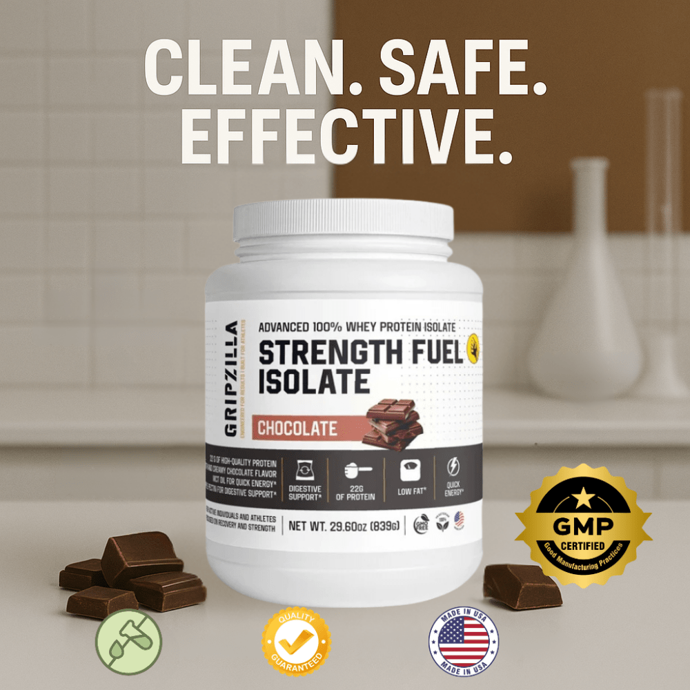 Advanced 100% Whey Protein Isolate (Chocolate) - Gripzilla - The Best Grip and Forearm Strength Exercises, Arm Wrestling Tools, Hand Grippers to Improve Grip Strength
