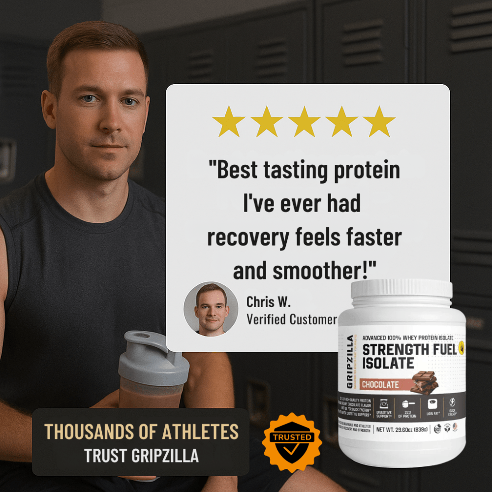 Advanced 100% Whey Protein Isolate (Chocolate) - Gripzilla - The Best Grip and Forearm Strength Exercises, Arm Wrestling Tools, Hand Grippers to Improve Grip Strength
