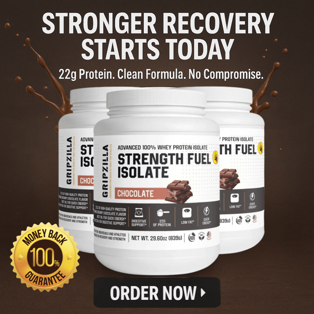 Advanced 100% Whey Protein Isolate (Chocolate) - Gripzilla - The Best Grip and Forearm Strength Exercises, Arm Wrestling Tools, Hand Grippers to Improve Grip Strength