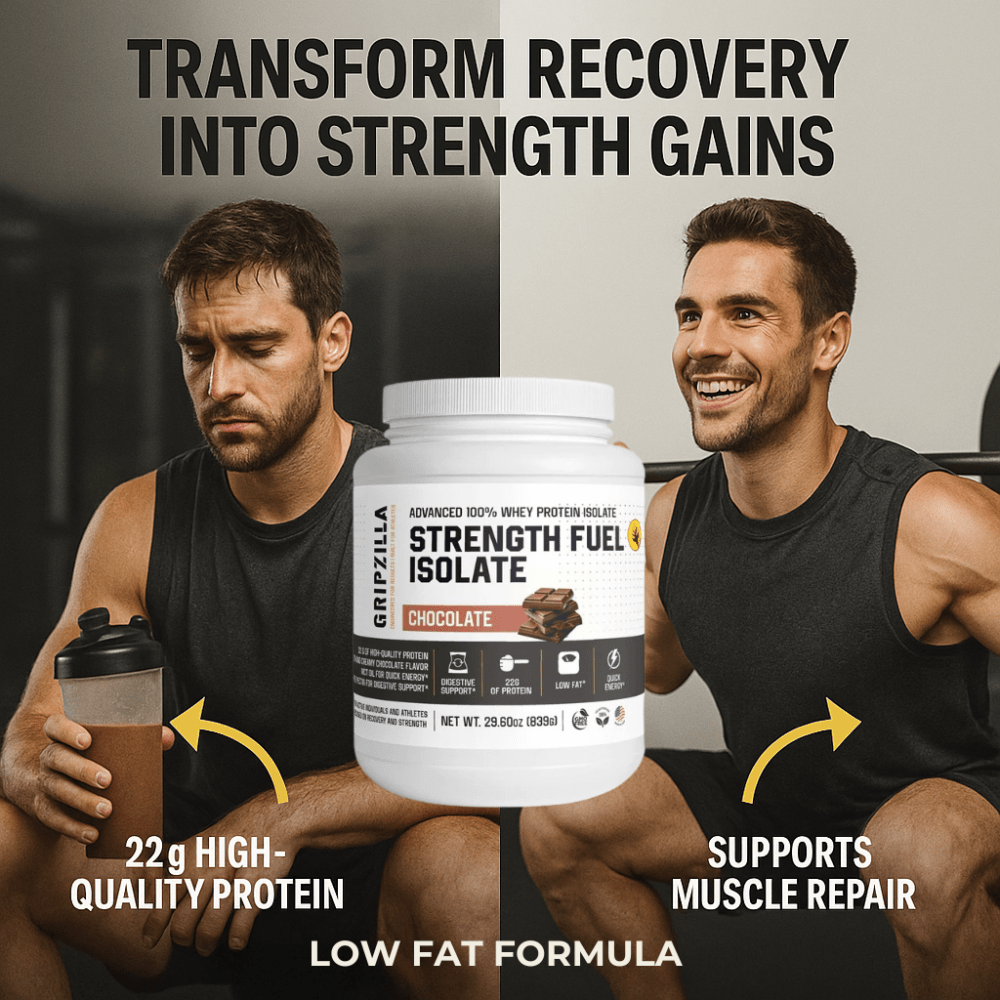 Advanced 100% Whey Protein Isolate (Chocolate) - Gripzilla - The Best Grip and Forearm Strength Exercises, Arm Wrestling Tools, Hand Grippers to Improve Grip Strength
