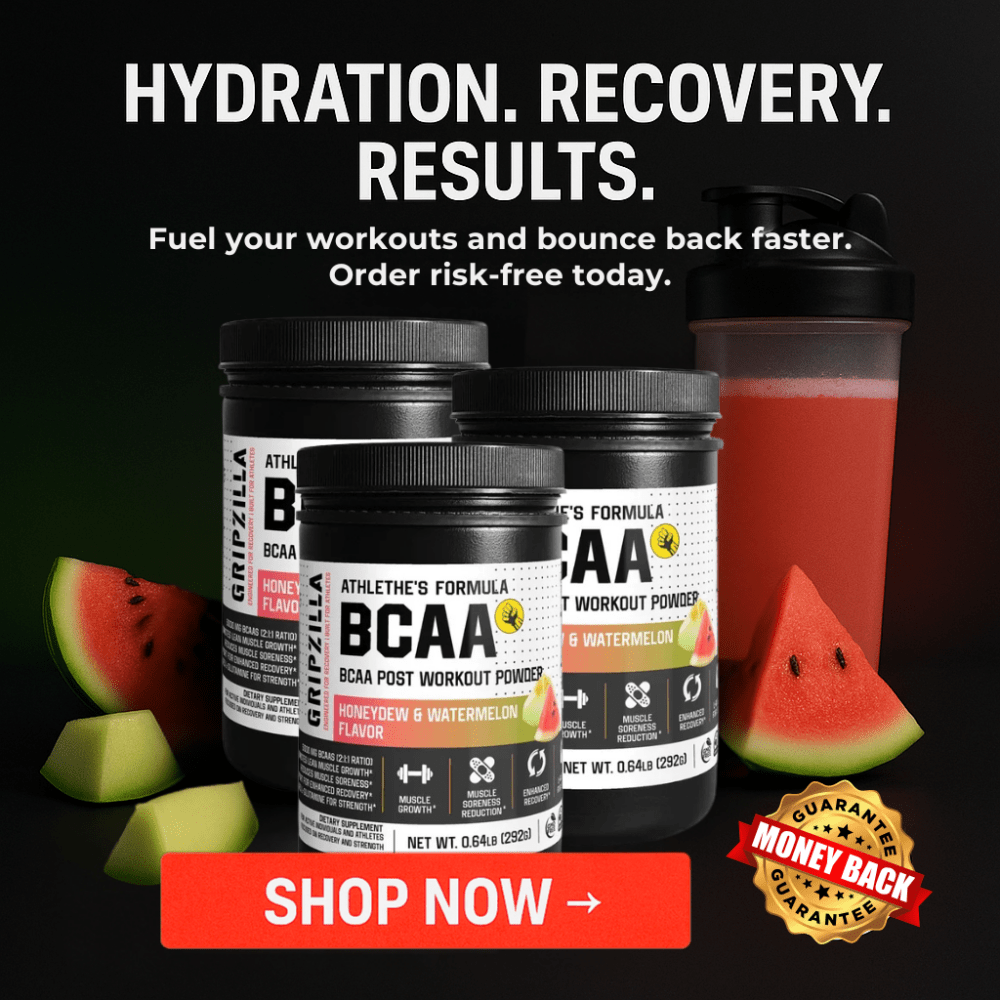 BCAA Post Workout Powder (Honeydew/Watermelon) - Gripzilla - The Best Grip and Forearm Strength Exercises, Arm Wrestling Tools, Hand Grippers to Improve Grip Strength