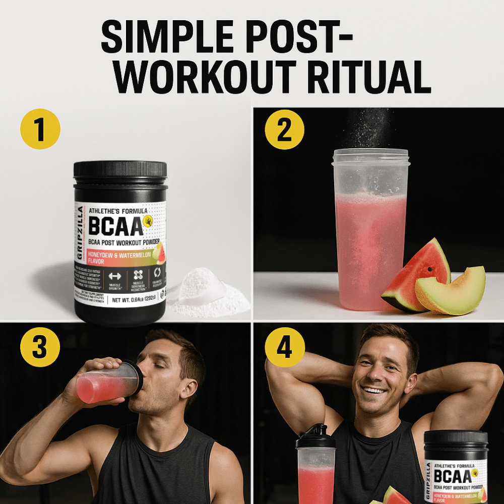 BCAA Post Workout Powder (Honeydew/Watermelon) - Gripzilla - The Best Grip and Forearm Strength Exercises, Arm Wrestling Tools, Hand Grippers to Improve Grip Strength