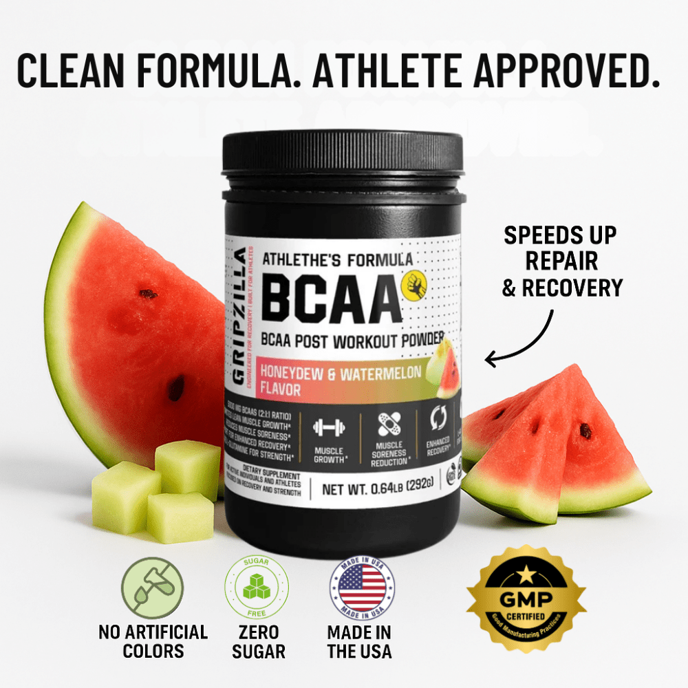 BCAA Post Workout Powder (Honeydew/Watermelon) - Gripzilla - The Best Grip and Forearm Strength Exercises, Arm Wrestling Tools, Hand Grippers to Improve Grip Strength