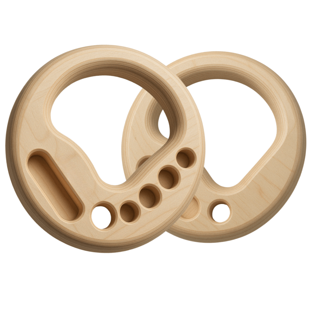 Cliff Hang Gymnastic Wooden Rings - Gripzilla - The Best Grip and Forearm Strength Exercises, Arm Wrestling Tools, Hand Grippers to Improve Grip Strength