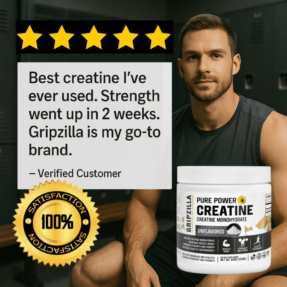 Creatine Monohydrate - Gripzilla - The Best Grip and Forearm Strength Exercises, Arm Wrestling Tools, Hand Grippers to Improve Grip Strength