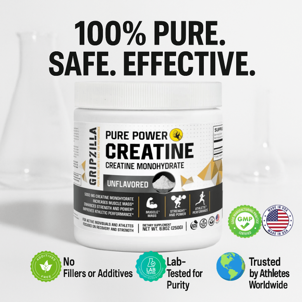 Creatine Monohydrate - Gripzilla - The Best Grip and Forearm Strength Exercises, Arm Wrestling Tools, Hand Grippers to Improve Grip Strength