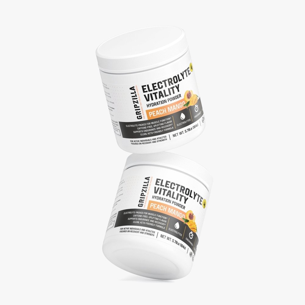 Hydration Powder (Peach Mango) - Gripzilla - The Best Grip and Forearm Strength Exercises, Arm Wrestling Tools, Hand Grippers to Improve Grip Strength