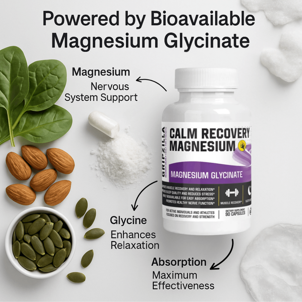 Magnesium Glycinate - Gripzilla - The Best Grip and Forearm Strength Exercises, Arm Wrestling Tools, Hand Grippers to Improve Grip Strength