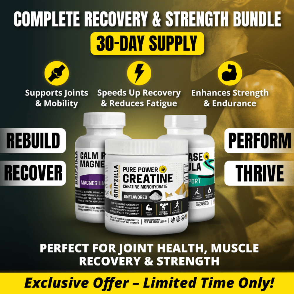 The Joint & Tendon Repair Pack - Gripzilla - The Best Grip and Forearm Strength Exercises, Arm Wrestling Tools, Hand Grippers to Improve Grip Strength