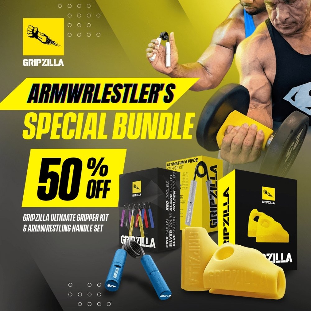 Gripzilla Ultimatum (Grip Strength Building 6pc Kit) - Gripzilla - The Best Grip and Forearm Strength Exercises, Arm Wrestling Tools, Hand Grippers to Improve Grip Strength