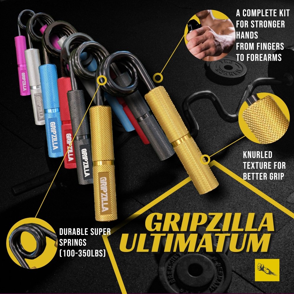 Gripzilla Ultimatum Full Spectrum 6pcs Grip Kit – Exercise Guide - Gripzilla - The Best Grip and Forearm Strength Exercises, Arm Wrestling Tools, Hand Grippers to Improve Grip Strength
