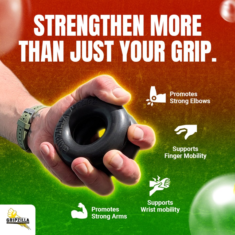 8 Pack Oldschool Rubber Grip Training Rings - Gripzilla - The Best Grip and Forearm Strength Exercises, Arm Wrestling Tools, Hand Grippers to Improve Grip Strength