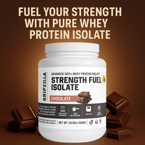 Advanced 100% Whey Protein Isolate (Chocolate) - Gripzilla - The Best Grip and Forearm Strength Exercises, Arm Wrestling Tools, Hand Grippers to Improve Grip Strength