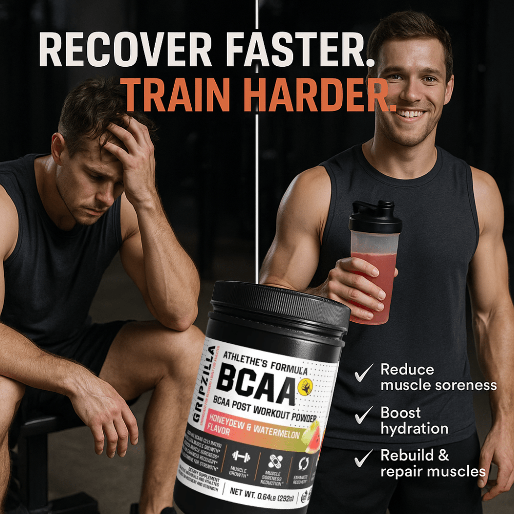 BCAA Post Workout Powder (Honeydew/Watermelon) - Gripzilla - The Best Grip and Forearm Strength Exercises, Arm Wrestling Tools, Hand Grippers to Improve Grip Strength