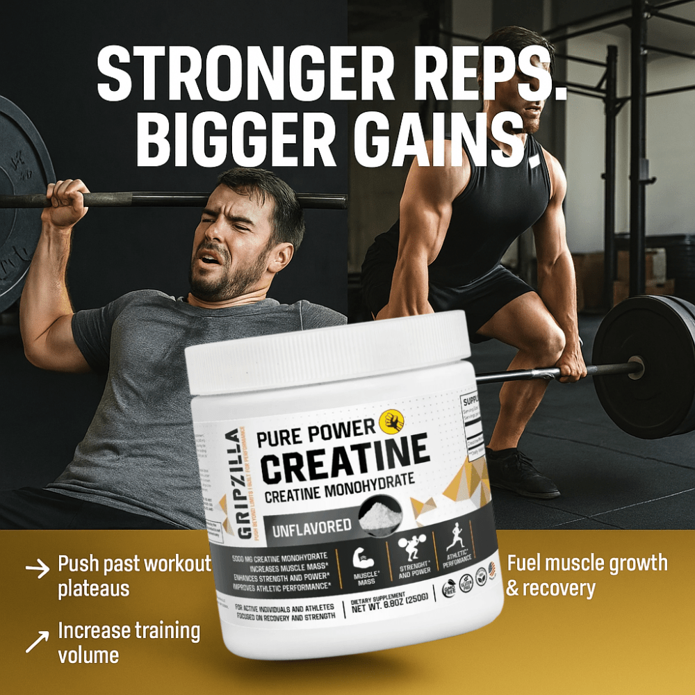 Creatine Monohydrate - Gripzilla - The Best Grip and Forearm Strength Exercises, Arm Wrestling Tools, Hand Grippers to Improve Grip Strength