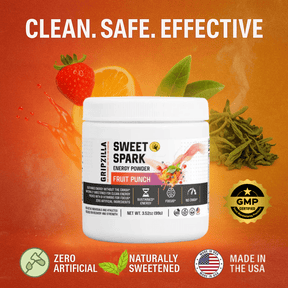 Energy Powder (Fruit Punch) - Gripzilla - The Best Grip and Forearm Strength Exercises, Arm Wrestling Tools, Hand Grippers to Improve Grip Strength