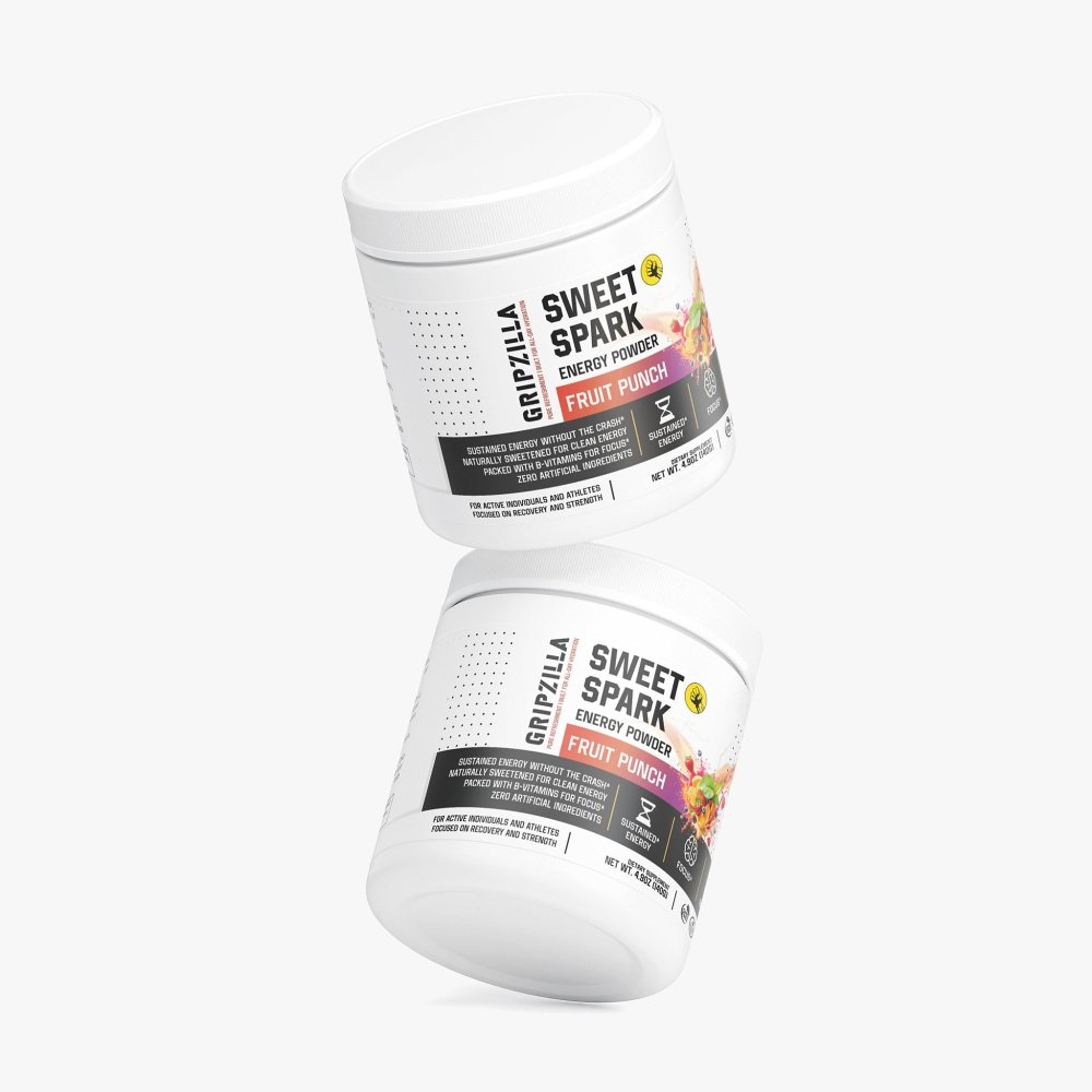 Energy Powder (Fruit Punch) - Gripzilla - The Best Grip and Forearm Strength Exercises, Arm Wrestling Tools, Hand Grippers to Improve Grip Strength