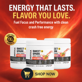 Energy Powder (Fruit Punch) - Gripzilla - The Best Grip and Forearm Strength Exercises, Arm Wrestling Tools, Hand Grippers to Improve Grip Strength