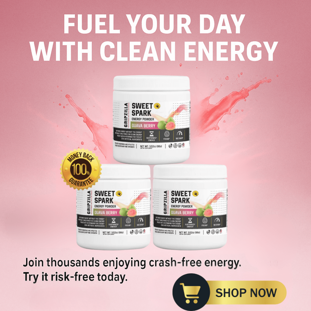 Energy Powder (Guava Berry) - Gripzilla - The Best Grip and Forearm Strength Exercises, Arm Wrestling Tools, Hand Grippers to Improve Grip Strength