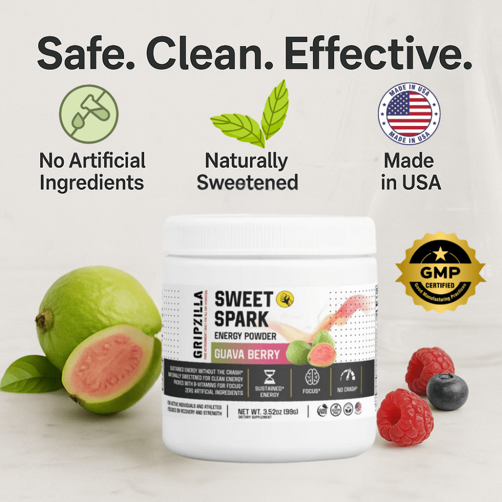Energy Powder (Guava Berry) - Gripzilla - The Best Grip and Forearm Strength Exercises, Arm Wrestling Tools, Hand Grippers to Improve Grip Strength