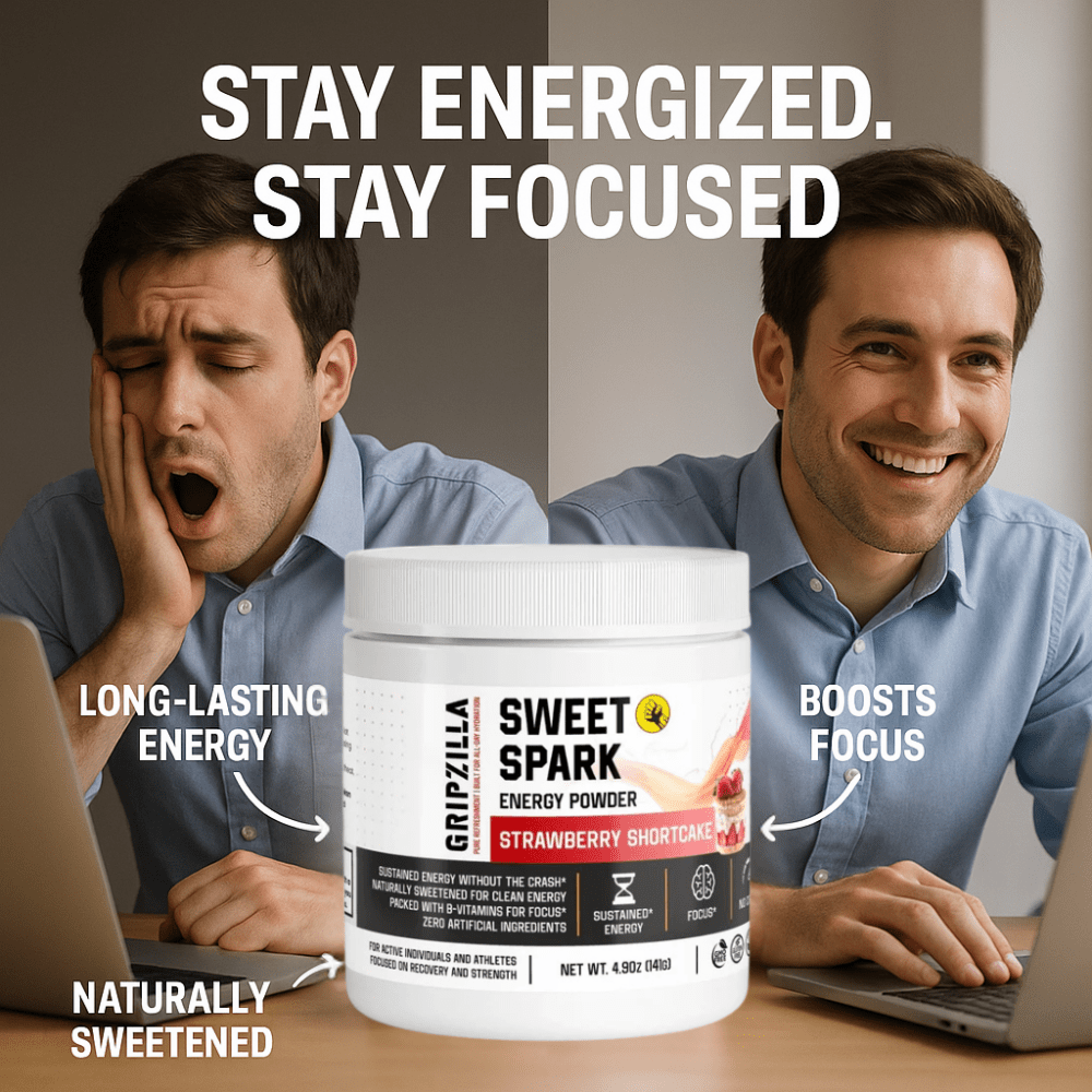 Energy Powder (Strawberry Shortcake) - Gripzilla - The Best Grip and Forearm Strength Exercises, Arm Wrestling Tools, Hand Grippers to Improve Grip Strength