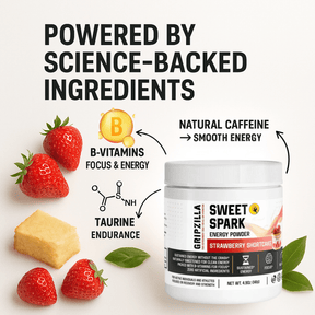 Energy Powder (Strawberry Shortcake) - Gripzilla - The Best Grip and Forearm Strength Exercises, Arm Wrestling Tools, Hand Grippers to Improve Grip Strength
