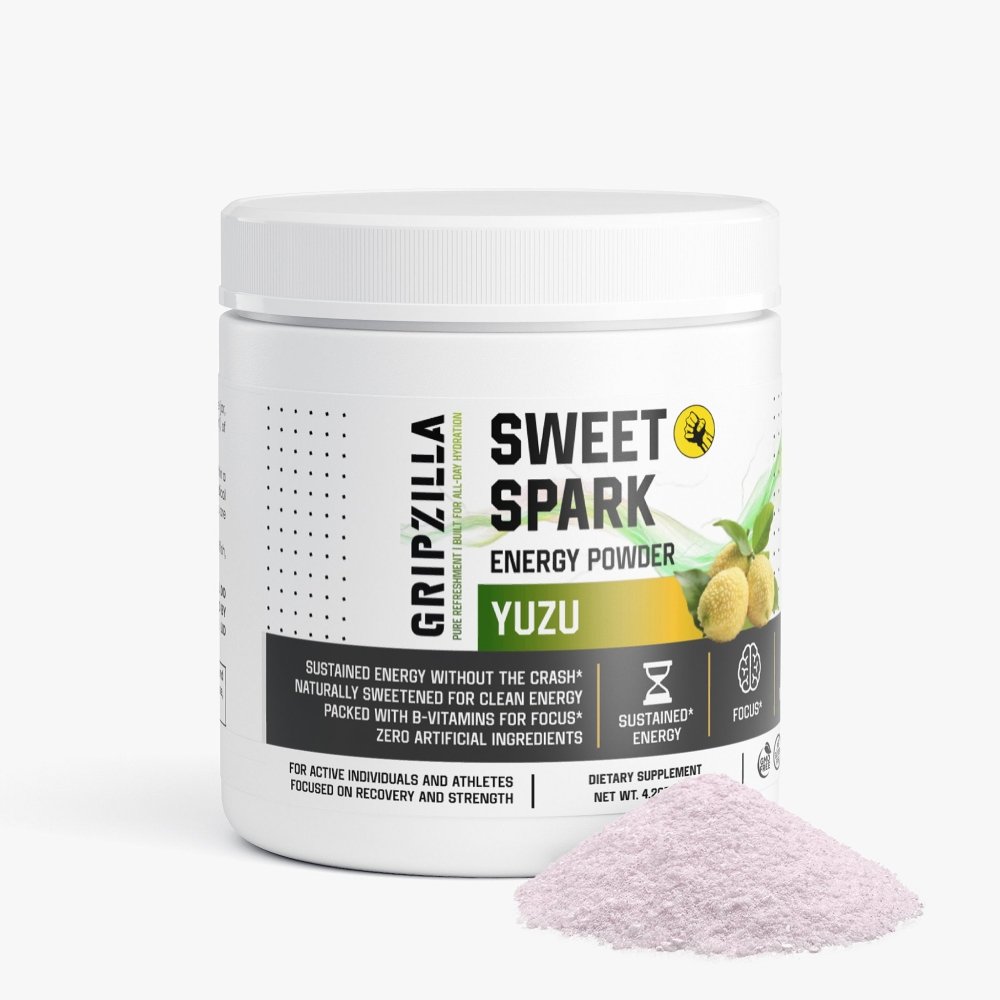 Energy Powder (Yuzu Flavor) - Gripzilla - The Best Grip and Forearm Strength Exercises, Arm Wrestling Tools, Hand Grippers to Improve Grip Strength