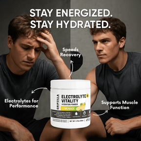 Hydration Powder (Lemonade) - Gripzilla - The Best Grip and Forearm Strength Exercises, Arm Wrestling Tools, Hand Grippers to Improve Grip Strength