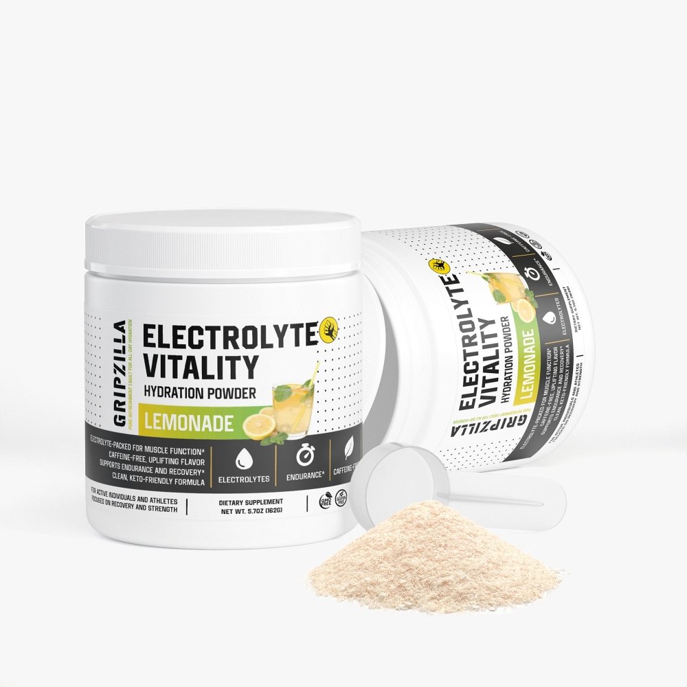 Hydration Powder (Lemonade) - Gripzilla - The Best Grip and Forearm Strength Exercises, Arm Wrestling Tools, Hand Grippers to Improve Grip Strength