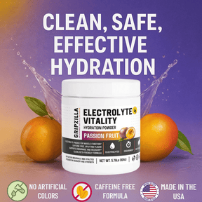 Hydration Powder (Passion Fruit) - Gripzilla - The Best Grip and Forearm Strength Exercises, Arm Wrestling Tools, Hand Grippers to Improve Grip Strength