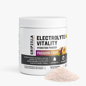 Hydration Powder (Passion Fruit) - Gripzilla - The Best Grip and Forearm Strength Exercises, Arm Wrestling Tools, Hand Grippers to Improve Grip Strength