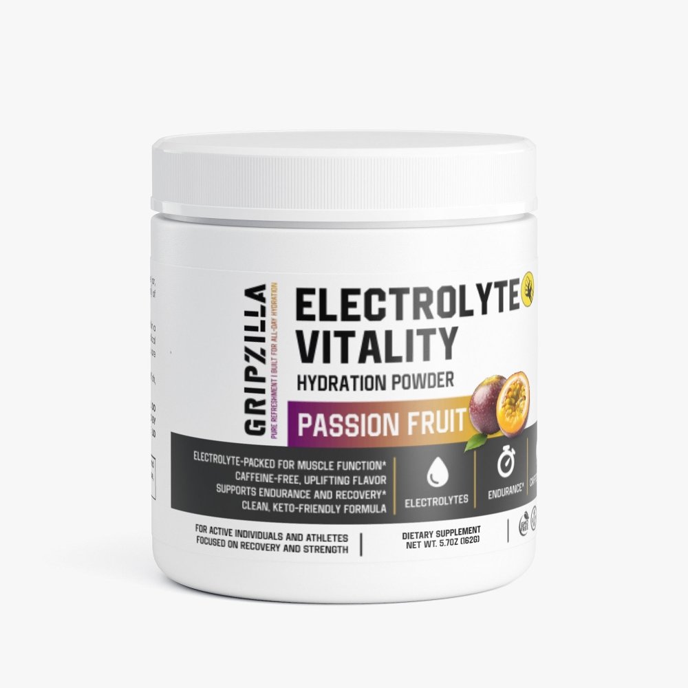 Hydration Powder (Passion Fruit) - Gripzilla - The Best Grip and Forearm Strength Exercises, Arm Wrestling Tools, Hand Grippers to Improve Grip Strength