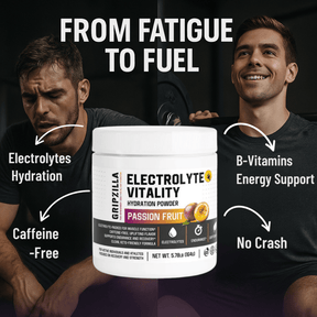 Hydration Powder (Passion Fruit) - Gripzilla - The Best Grip and Forearm Strength Exercises, Arm Wrestling Tools, Hand Grippers to Improve Grip Strength