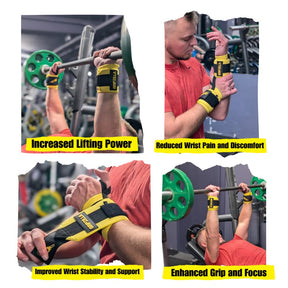 Lifting Wrist Wraps - Gripzilla - The Best Grip and Forearm Strength Exercises, Arm Wrestling Tools, Hand Grippers to Improve Grip Strength