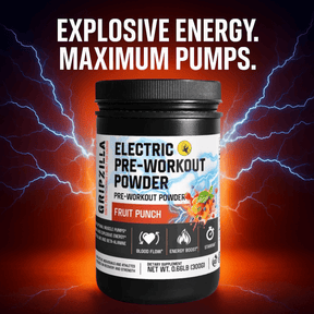 Nitric Shock Pre - Workout Powder (Fruit Punch) - Gripzilla - The Best Grip and Forearm Strength Exercises, Arm Wrestling Tools, Hand Grippers to Improve Grip Strength