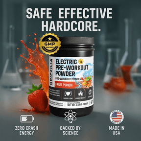 Nitric Shock Pre - Workout Powder (Fruit Punch) - Gripzilla - The Best Grip and Forearm Strength Exercises, Arm Wrestling Tools, Hand Grippers to Improve Grip Strength