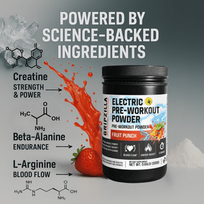 Nitric Shock Pre - Workout Powder (Fruit Punch) - Gripzilla - The Best Grip and Forearm Strength Exercises, Arm Wrestling Tools, Hand Grippers to Improve Grip Strength