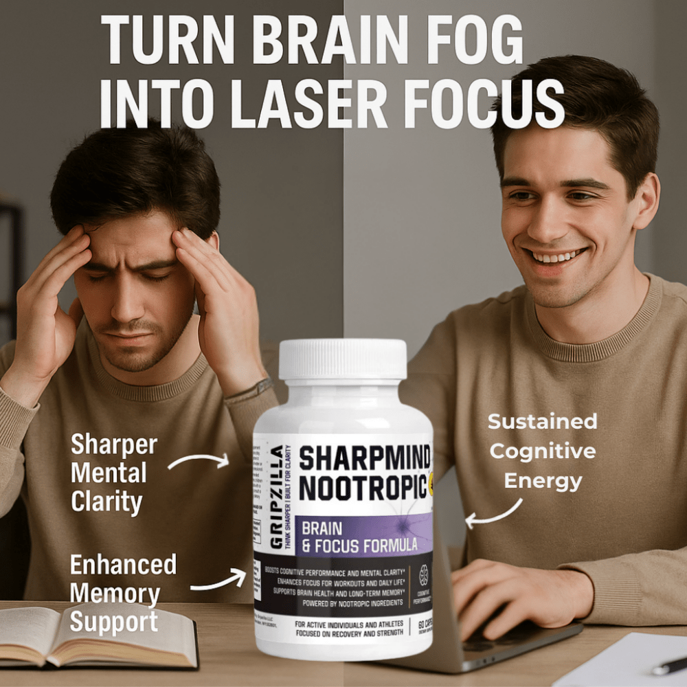 Nootropic Brain & Focus Formula - Gripzilla - The Best Grip and Forearm Strength Exercises, Arm Wrestling Tools, Hand Grippers to Improve Grip Strength