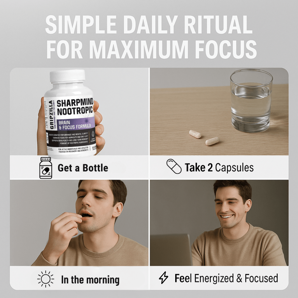 Nootropic Brain & Focus Formula - Gripzilla - The Best Grip and Forearm Strength Exercises, Arm Wrestling Tools, Hand Grippers to Improve Grip Strength