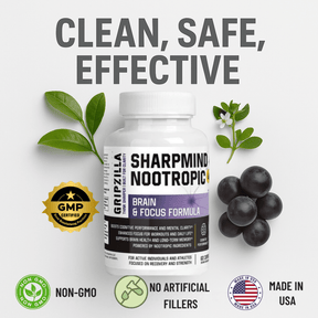 Nootropic Brain & Focus Formula - Gripzilla - The Best Grip and Forearm Strength Exercises, Arm Wrestling Tools, Hand Grippers to Improve Grip Strength