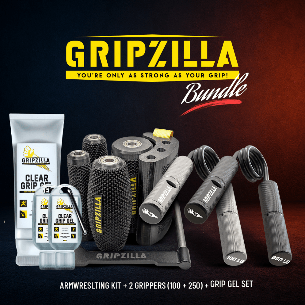 The Grip & Rip Bundle - Gripzilla - The Best Grip and Forearm Strength Exercises, Arm Wrestling Tools, Hand Grippers to Improve Grip Strength