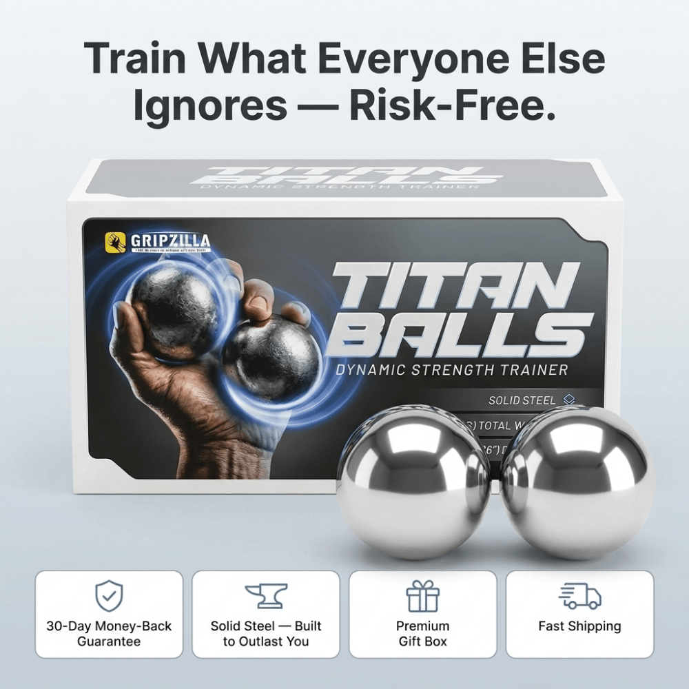Titan Balls - Gripzilla - The Best Grip and Forearm Strength Exercises, Arm Wrestling Tools, Hand Grippers to Improve Grip Strength