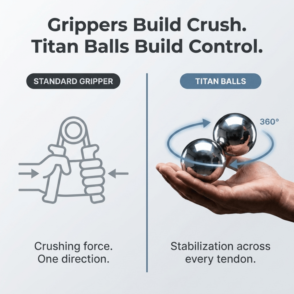 Titan Balls - Gripzilla - The Best Grip and Forearm Strength Exercises, Arm Wrestling Tools, Hand Grippers to Improve Grip Strength