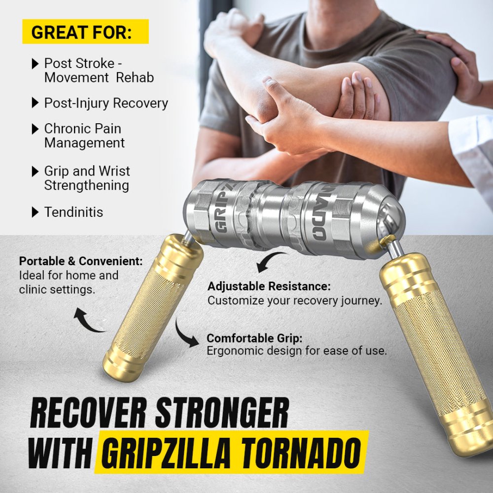 Tornado - The Most Efficient Forearm Builder - Gripzilla - The Best Grip and Forearm Strength Exercises, Arm Wrestling Tools, Hand Grippers to Improve Grip Strength