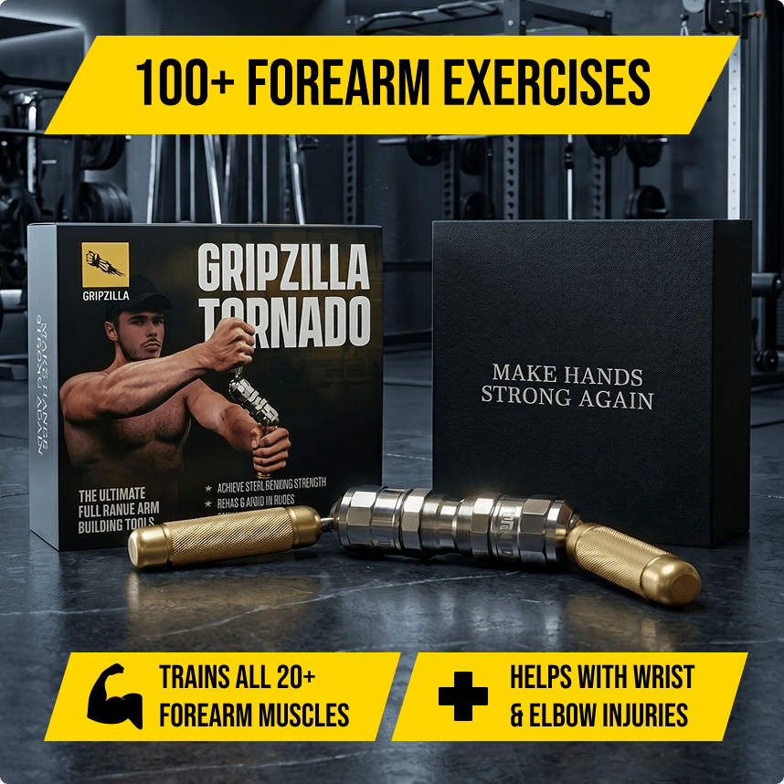 Tornado - The Most Powerful Grip and Forearm Builder - Gripzilla - The Best Grip and Forearm Strength Exercises, Arm Wrestling Tools, Hand Grippers to Improve Grip Strength