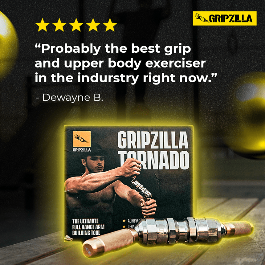 Tornado - The Most Powerful Grip and Forearm Builder - Gripzilla - The Best Grip and Forearm Strength Exercises, Arm Wrestling Tools, Hand Grippers to Improve Grip Strength