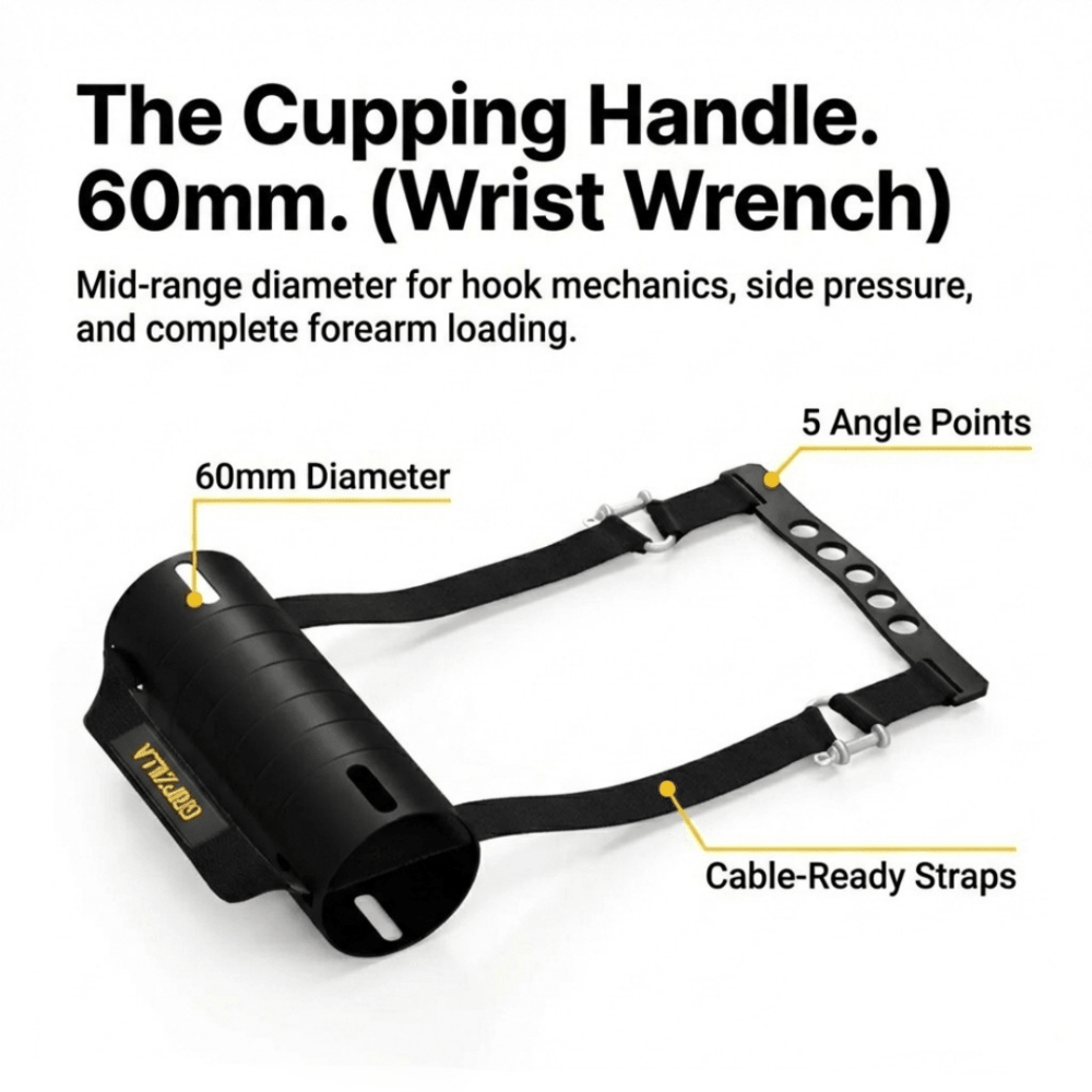 Wrist Cupping Handle – 60mm - Gripzilla - The Best Grip and Forearm Strength Exercises, Arm Wrestling Tools, Hand Grippers to Improve Grip Strength