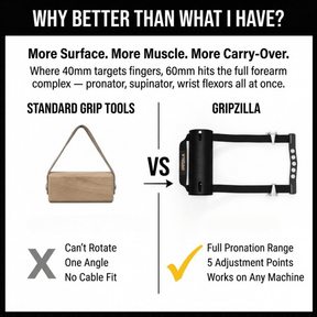 Wrist Cupping Handle – 60mm - Gripzilla - The Best Grip and Forearm Strength Exercises, Arm Wrestling Tools, Hand Grippers to Improve Grip Strength