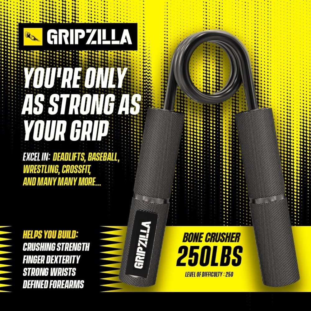 Gripzilla 'BONE CRUSHER" Individual Gripper - 250LB [USA Only] - Gripzilla - The Best Grip and Forearm Strength Exercises, Arm Wrestling Tools, Hand Grippers to Improve Grip Strength