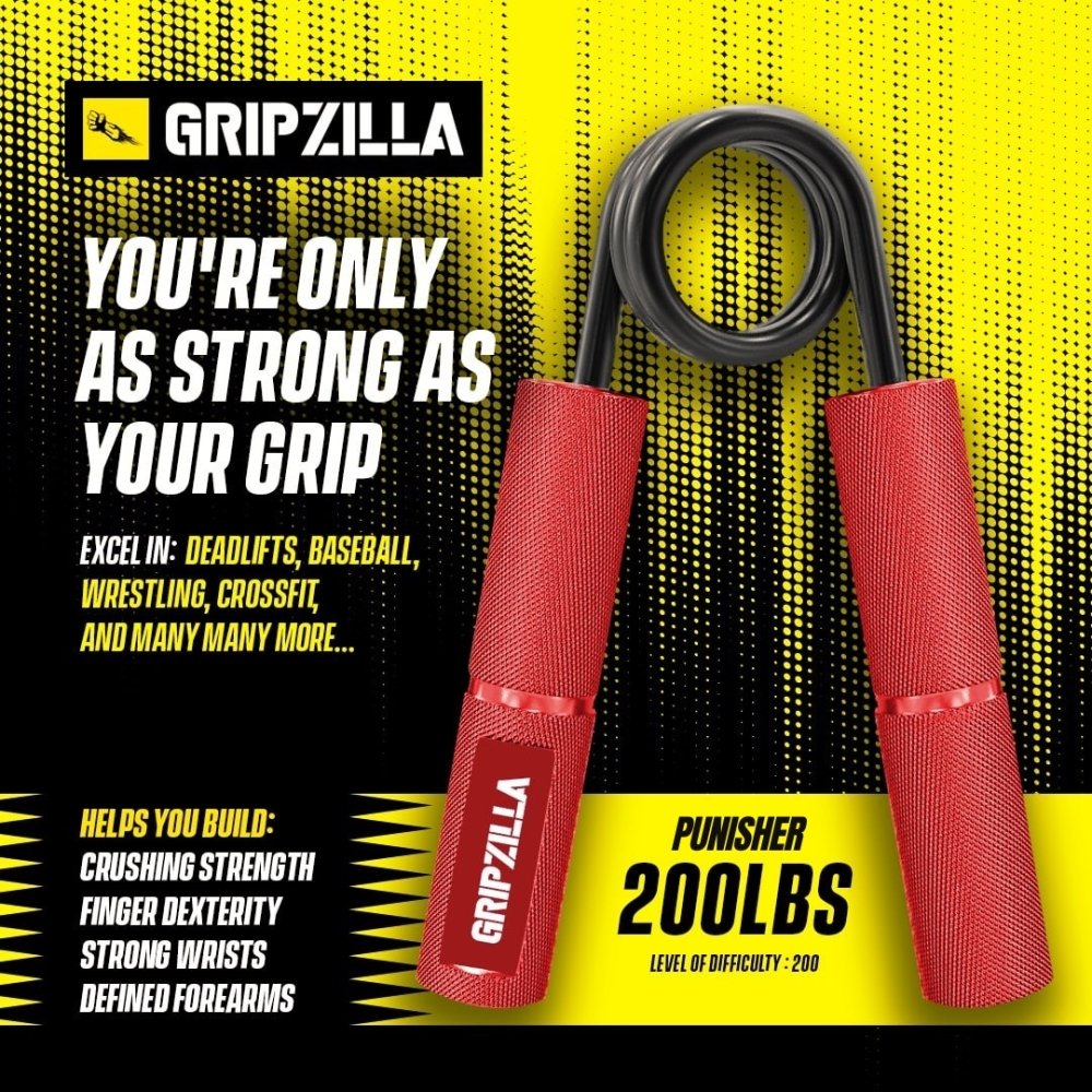 Gripzilla "PUNISHER" Individual Gripper - 200LB [USA Only] - Gripzilla - The Best Grip and Forearm Strength Exercises, Arm Wrestling Tools, Hand Grippers to Improve Grip Strength